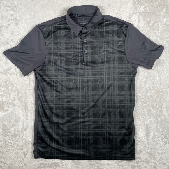 adidas Other - Adidas Men's Golf Polo Shirt Black Plaid Performance Size S Short Sleeve